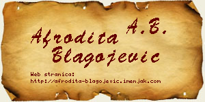 Afrodita Blagojević vizit kartica